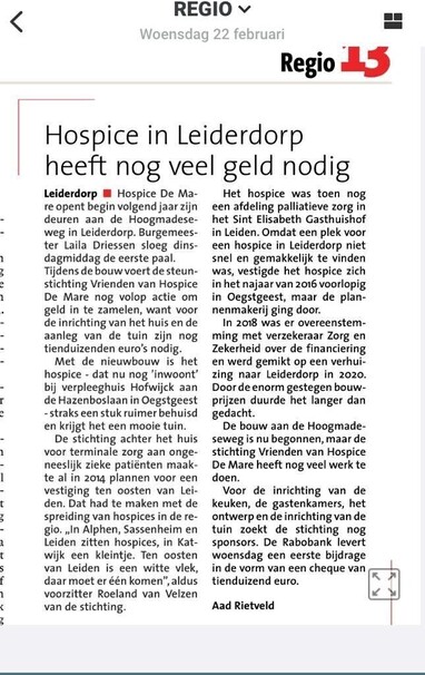 Hospice de Mare </br> in het nieuws